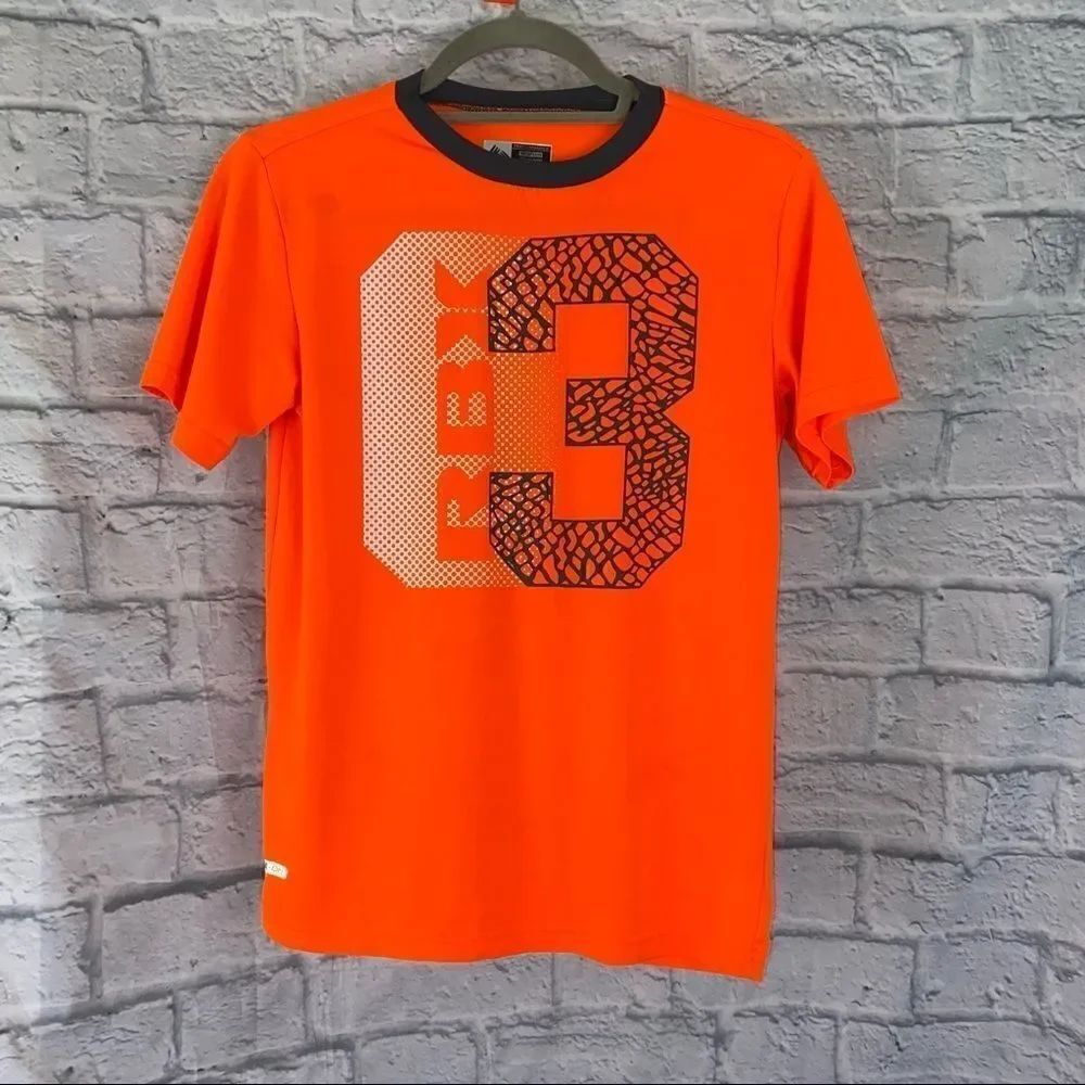 Reebok dri fit shirt orange boys size med 12/14